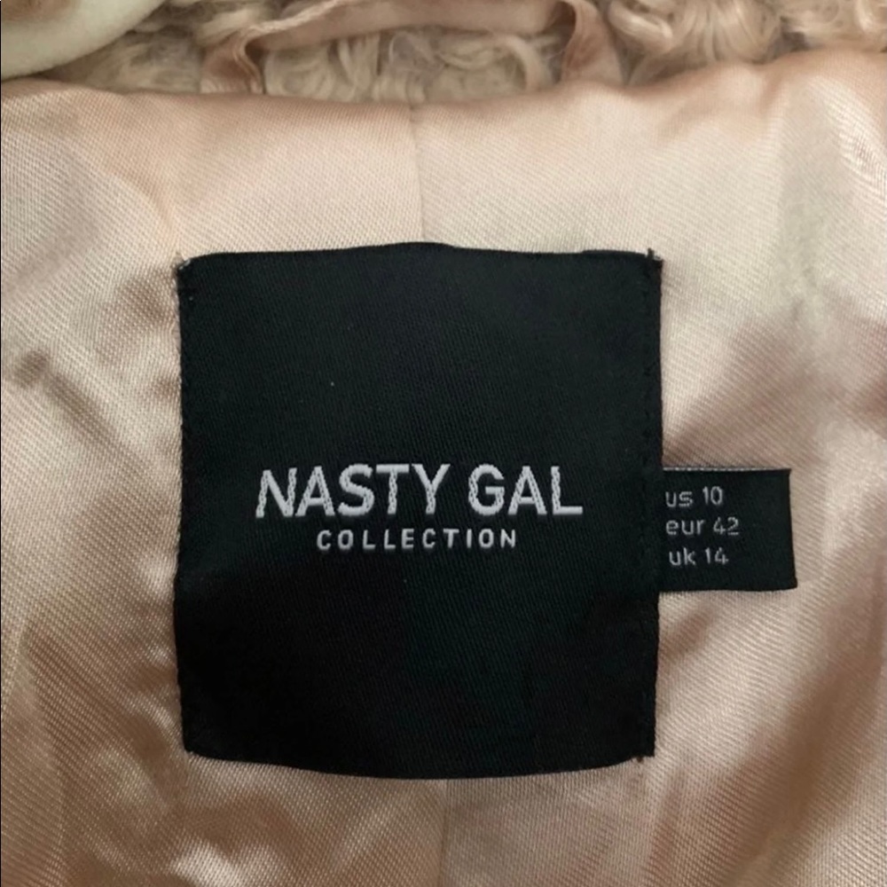 Nasty Gal Faux Fur Longline Coat Size 10 - Picture 8 of 8
